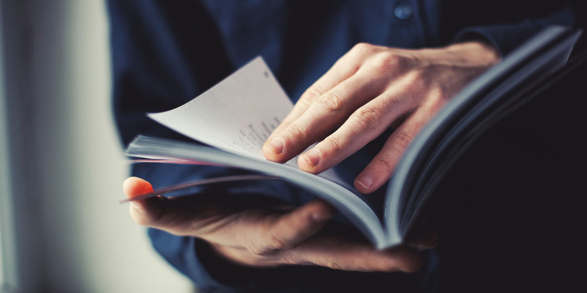 Person reading a book