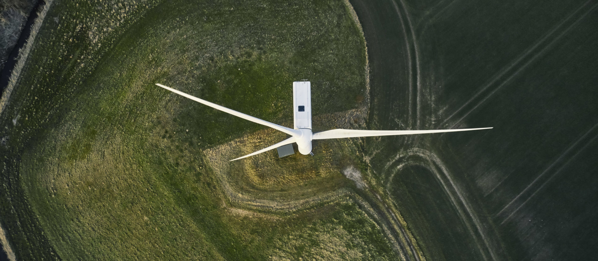 Wind turbines on a field