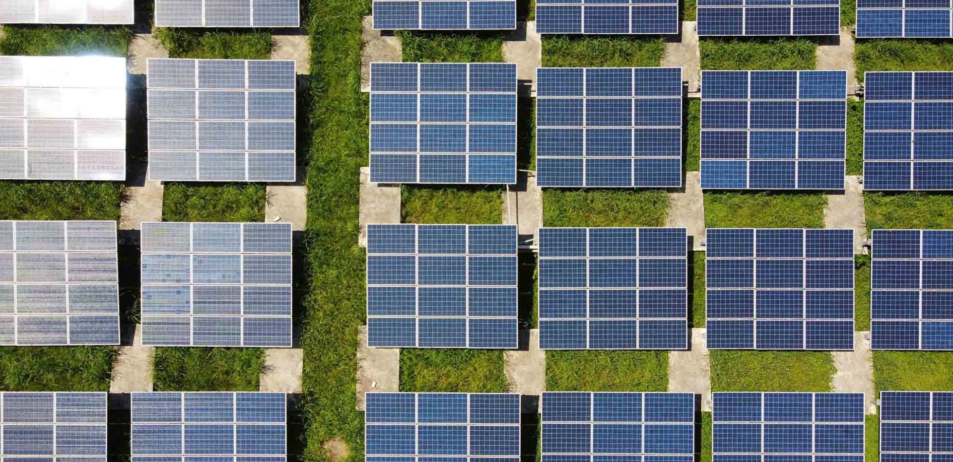 solar power plant pictured from above